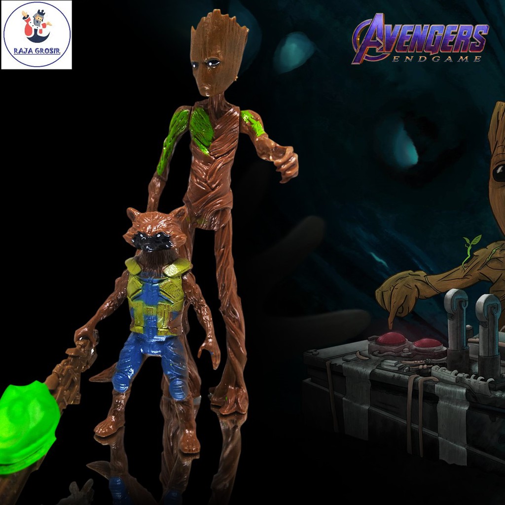 Mainan Action Figure Marvel Avengers / Mainan Anak Action Figure Avengers Groot and Rocket