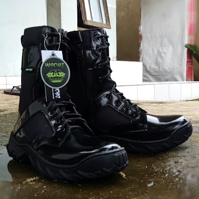 SEPATU PDL NINJA KULIT ASLI KILAP SEPATU PDL MARCHAZ SEPATU PDL TNI POLRI SECURITY SATPAM SALPOL PP