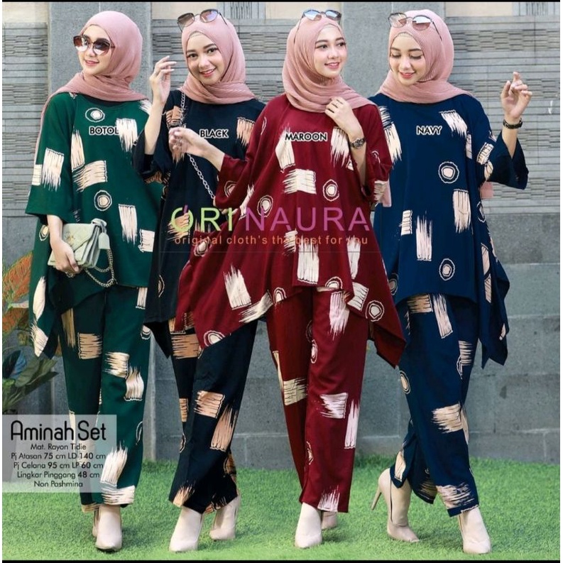 [COD] SETELAN RAYON JUMBO/ ONE SET JUMBO WAKA WAKA MOTIF KUAS ll AMINAH SET