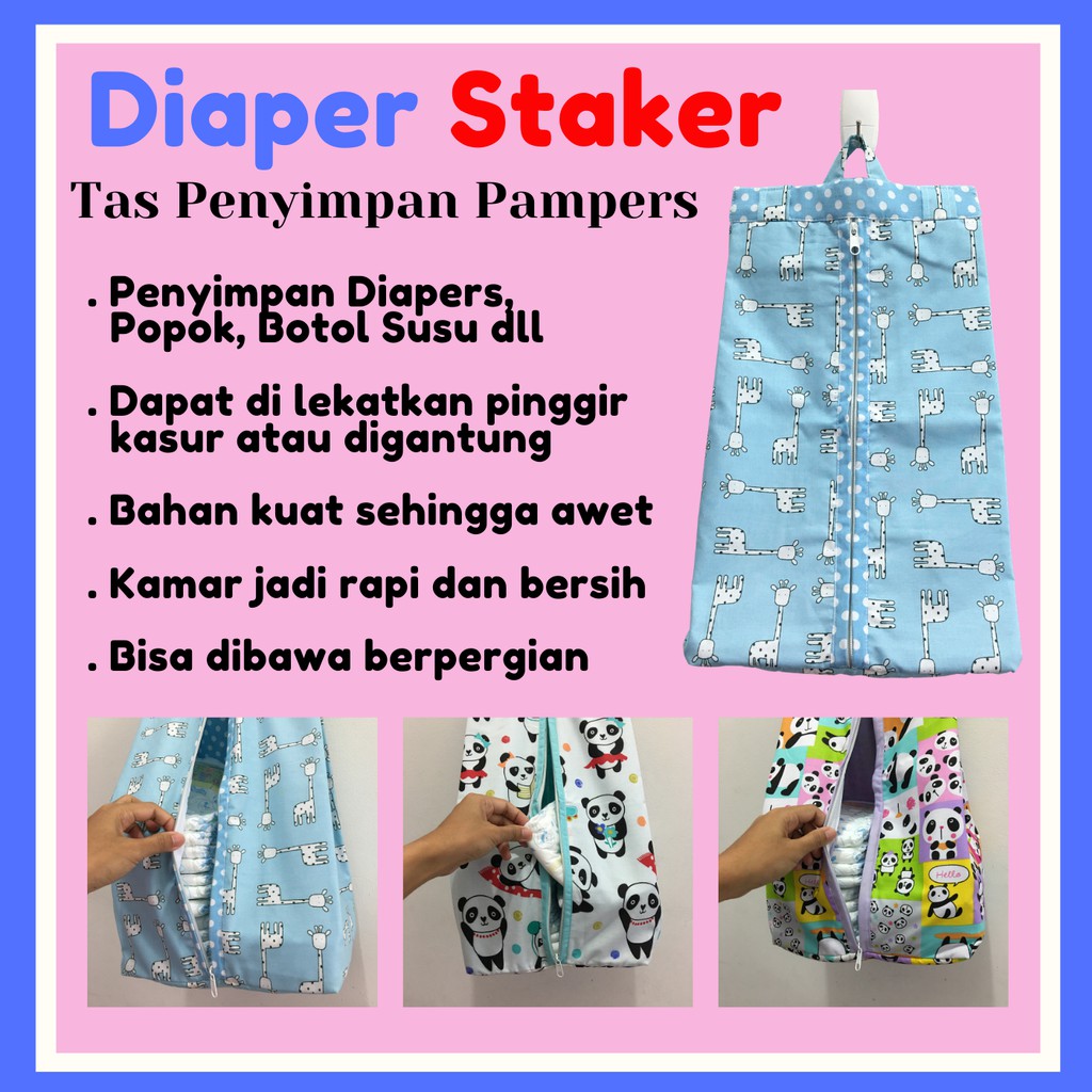 Diaper Staker Tas Penyimpan Popok Pampers Bayi Murah Kamar Jadi Bersih dan Rapi Dari Ndollolo