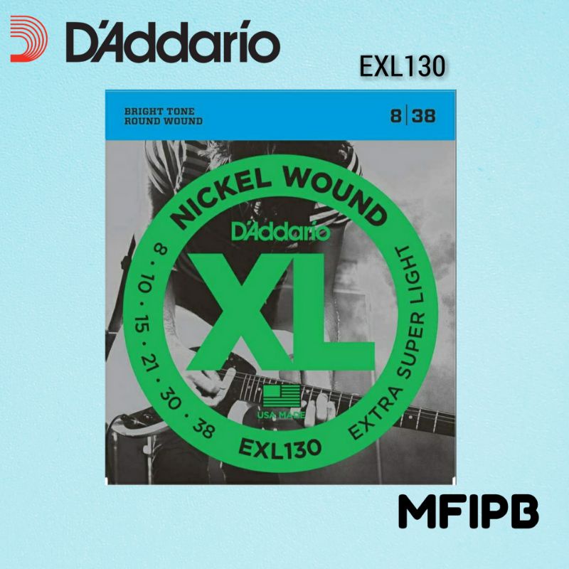 Senar Gitar Elektrik D'addario / Daddario EXL130 Electric Guitar Strings 008 / 0.08