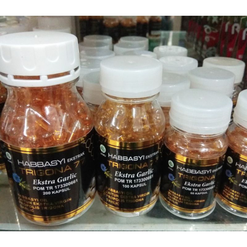 Kapsul Habbasyi Trigona 77 Ekstra Garlic dan propolis