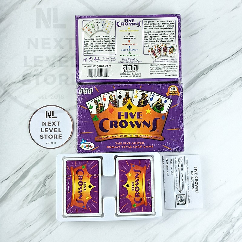 Five Crowns Card Game Board Games - A Rummy-style game with 5 suits Crown - NEW