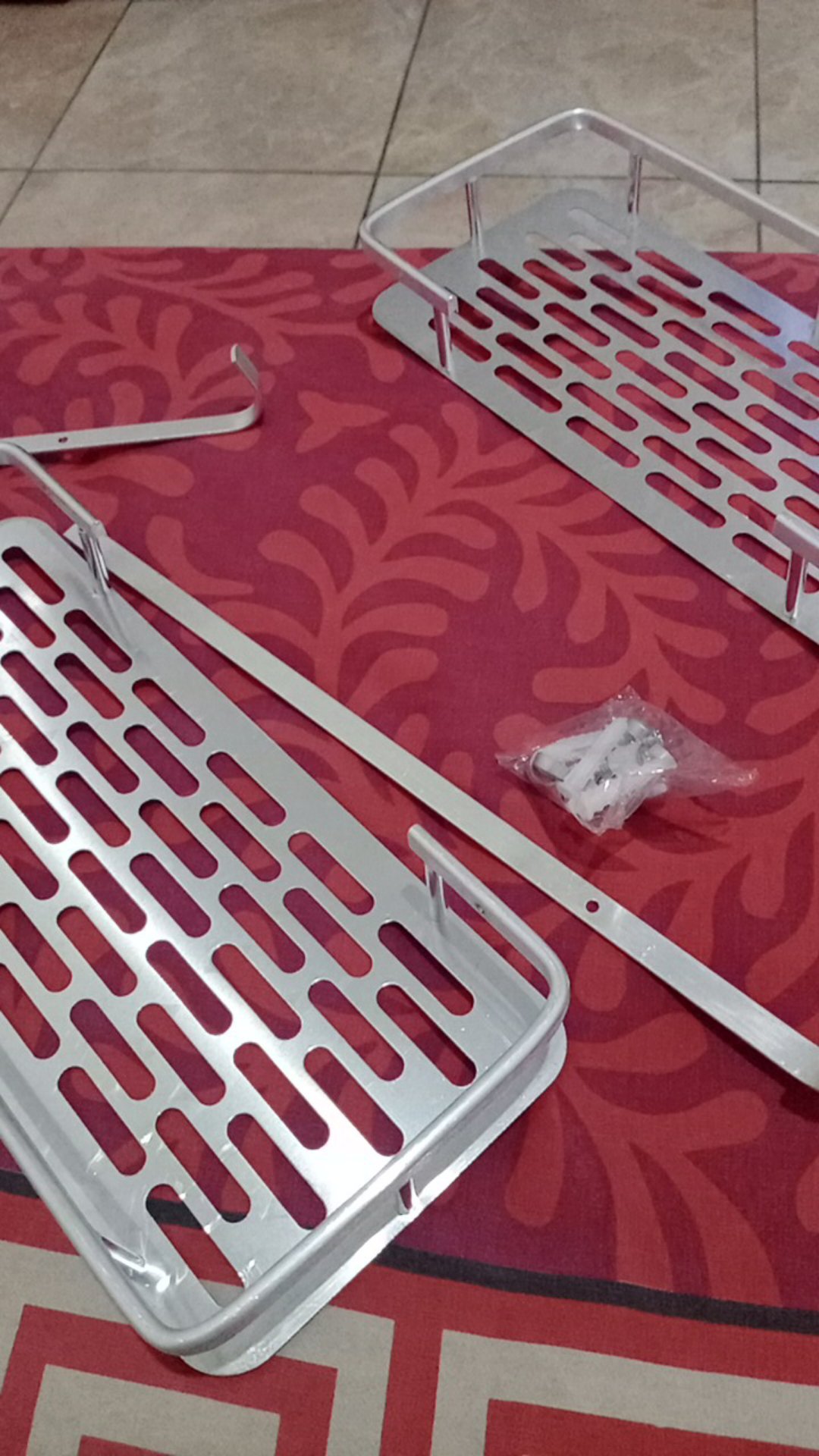 Rak Kamar Mandi Sabun Tempel Alumunium Anti Karat Organizer Dinding Tembok 2 Susun Murah Gg221