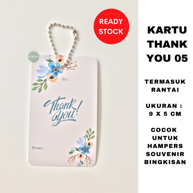 Kartu thank you card 05 flower set lengkap ecer