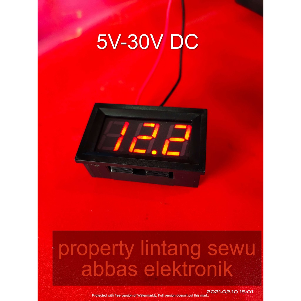 VOLT METER DC VoltMeter Digital Mini DC 4-30V 2 Kabel