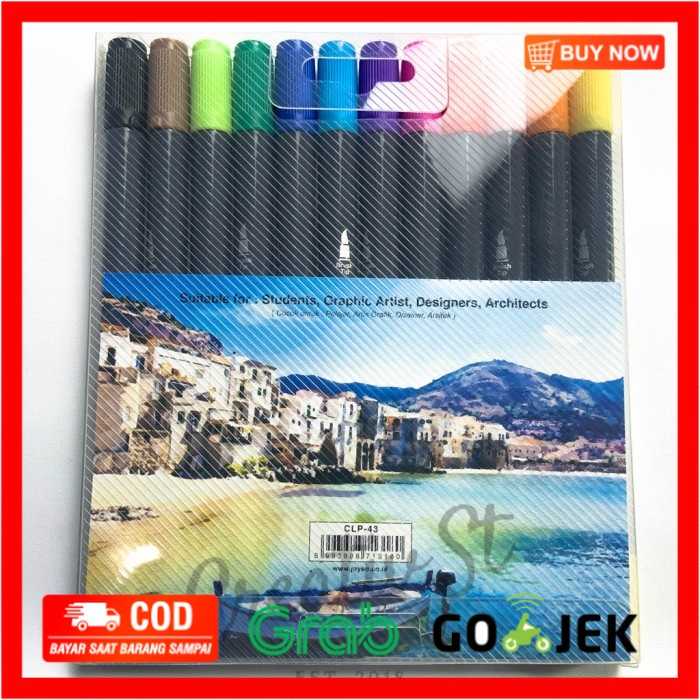 

(BISA COD) Joyko Brush Pen AQUARELLE 12 Warna CLP-43 Acquarelle