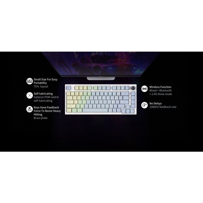 1STPLAYER THE ONE-Gi80 Wireless Mechanical Keyboard PRO Silver Switch