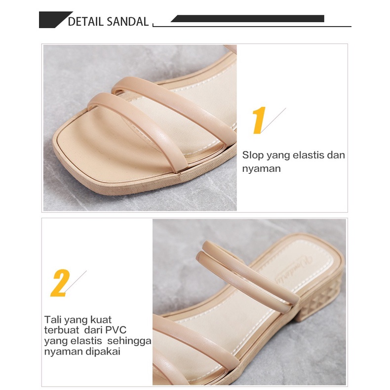 Wonderly Sandal Tali Wanita Wedges 713-1 PVC