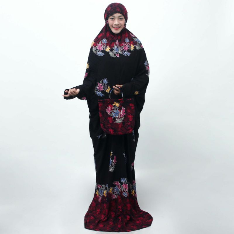 MUKENA LAJUR HITAM MUKENA CAP MUKENA LAJUR SOGAN MUKENA BATIK PEKALONGAN ASLI