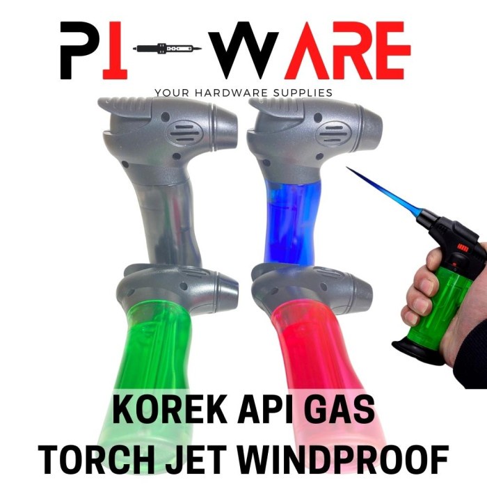 Korek Api Mancis Gas Butane Torch Jet Windproof Sudah Isi Gas