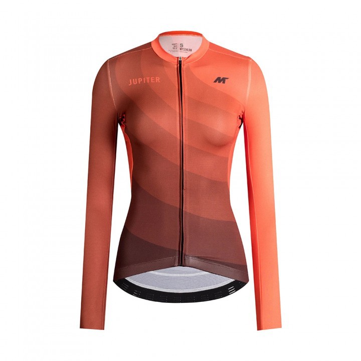 Jersey Sepeda Mysenlan Womens Long Sleeve Jersey Awaken Jupiter Orange