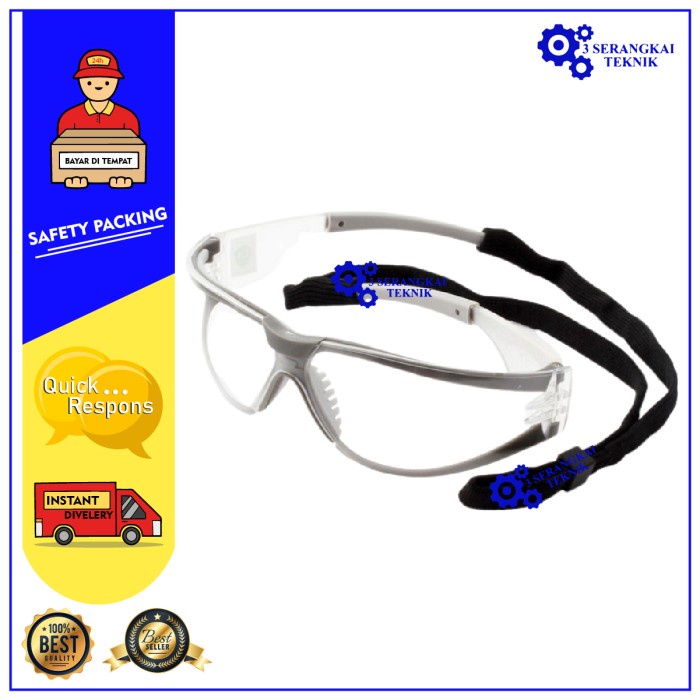 3M Kacamata Safety Googles Anti Fog Dust