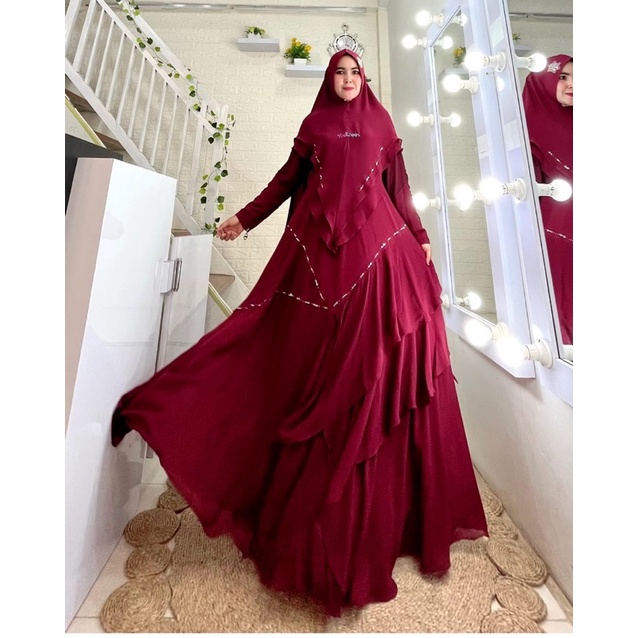 READY BUSANA GAMIS DRESS ARSYA PREMIUM SET ORY By Yodizein Syari