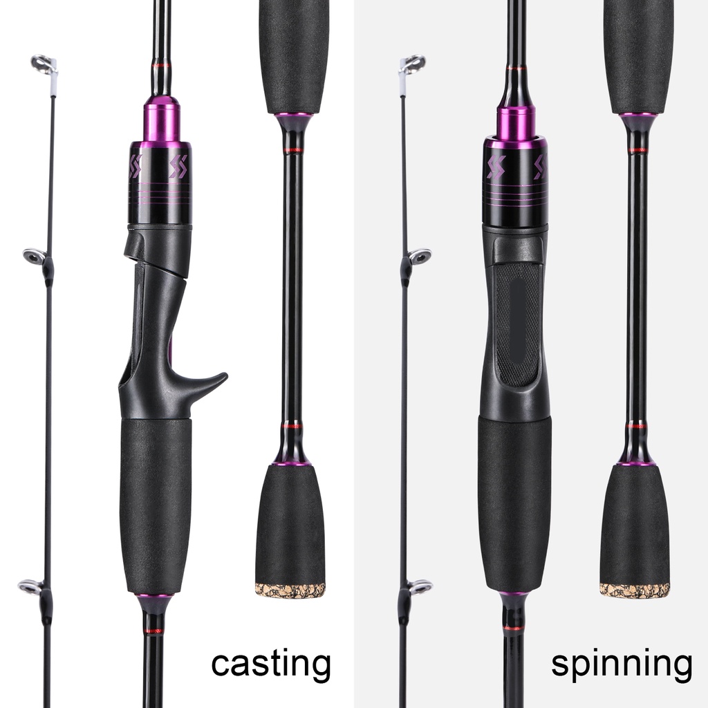 Pancing Set Fishing Rod 2 Sections Carbon Fiber 1.8M 2.1M Slow Rocking Spinning Fishing Rod Soft Two Color Fishing Rod Fishing Rod