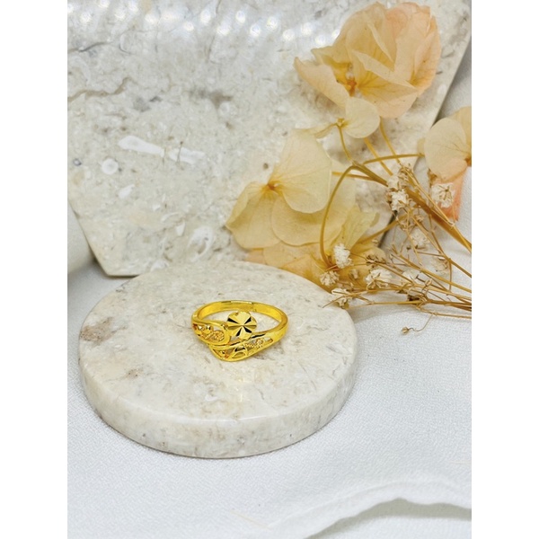 Cincin dubai kecil motif emas 24k Xuping