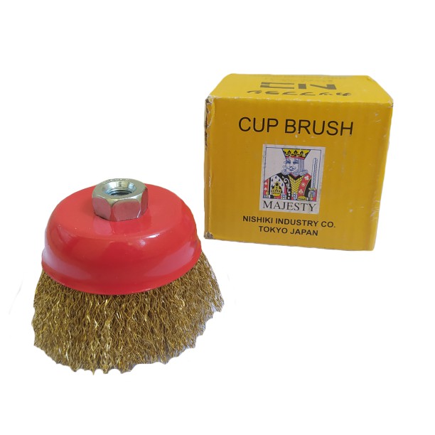 KING Cup Brush Sikat Kawat Mangkok 3&quot; Kuning Sikat Mangkok 3 inch / Cup Brush Gerinda / Sikat Kawat / Wire Cup Bruch Crimp 3 Inch