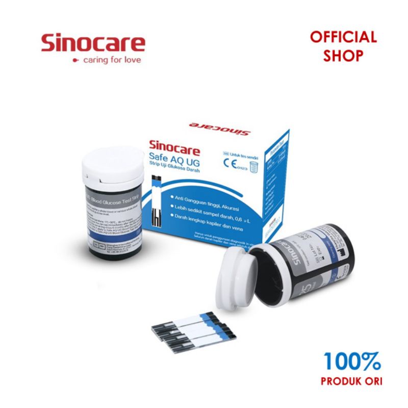 Strip Uji Gula Darah Safe AQ UG Sinocare (50 strip)