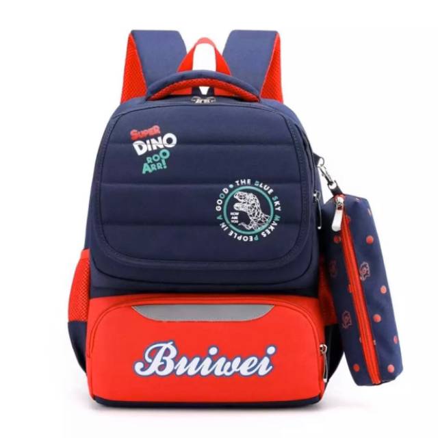 TAS RANSEL ANAK LAKI DINOSAURUS FREE PENCILCASE NIQABIS