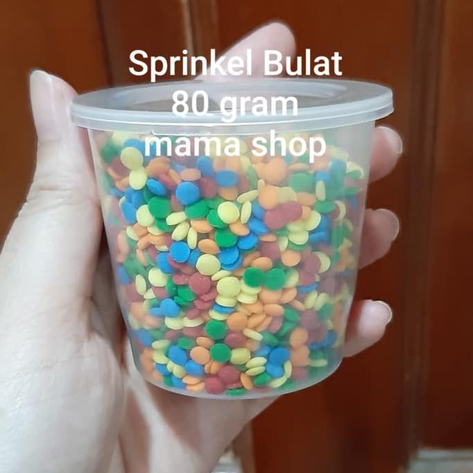 

[BISA BAYAR DITEMPAT] Sprinkle Trimit Bulat Gepeng Round Cip Candy Hiasan Kue Permen 80 gr