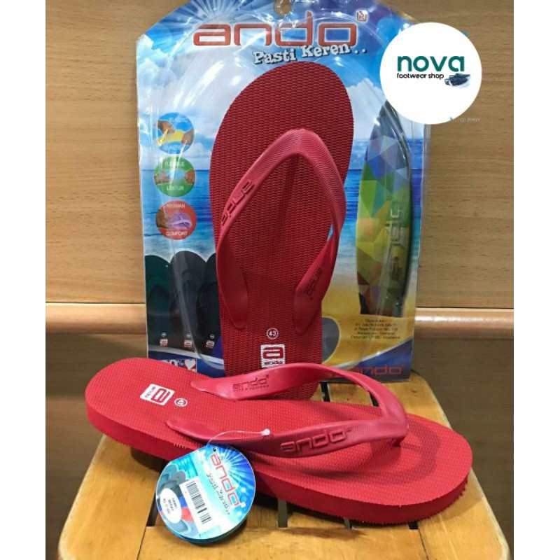 sandal jepit Ando Hawaii merah