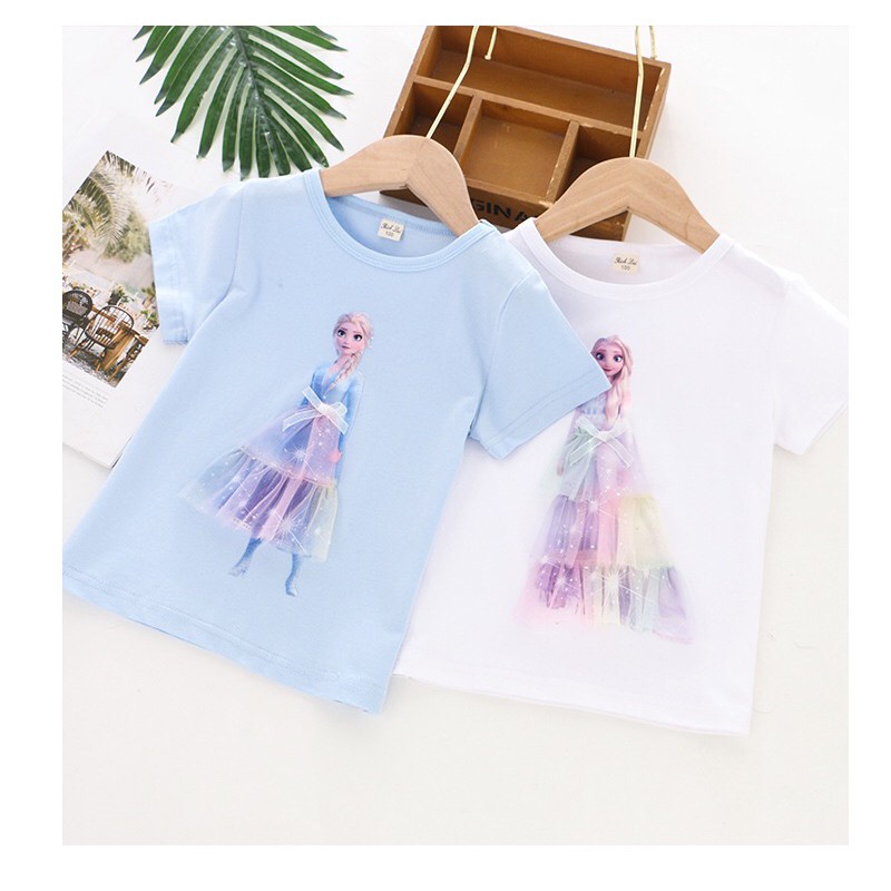 BAJU ANAK PEREMPUAN KAOS T-SHIRT 3D FROZEN ELSA SUMMER STYLE 2021 LQ