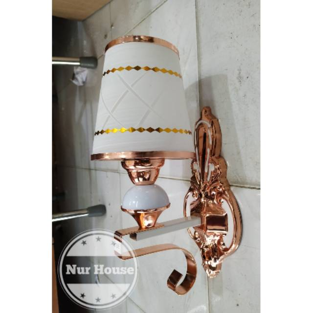 lampu dinding minimalis mewah klasik rose gold 088