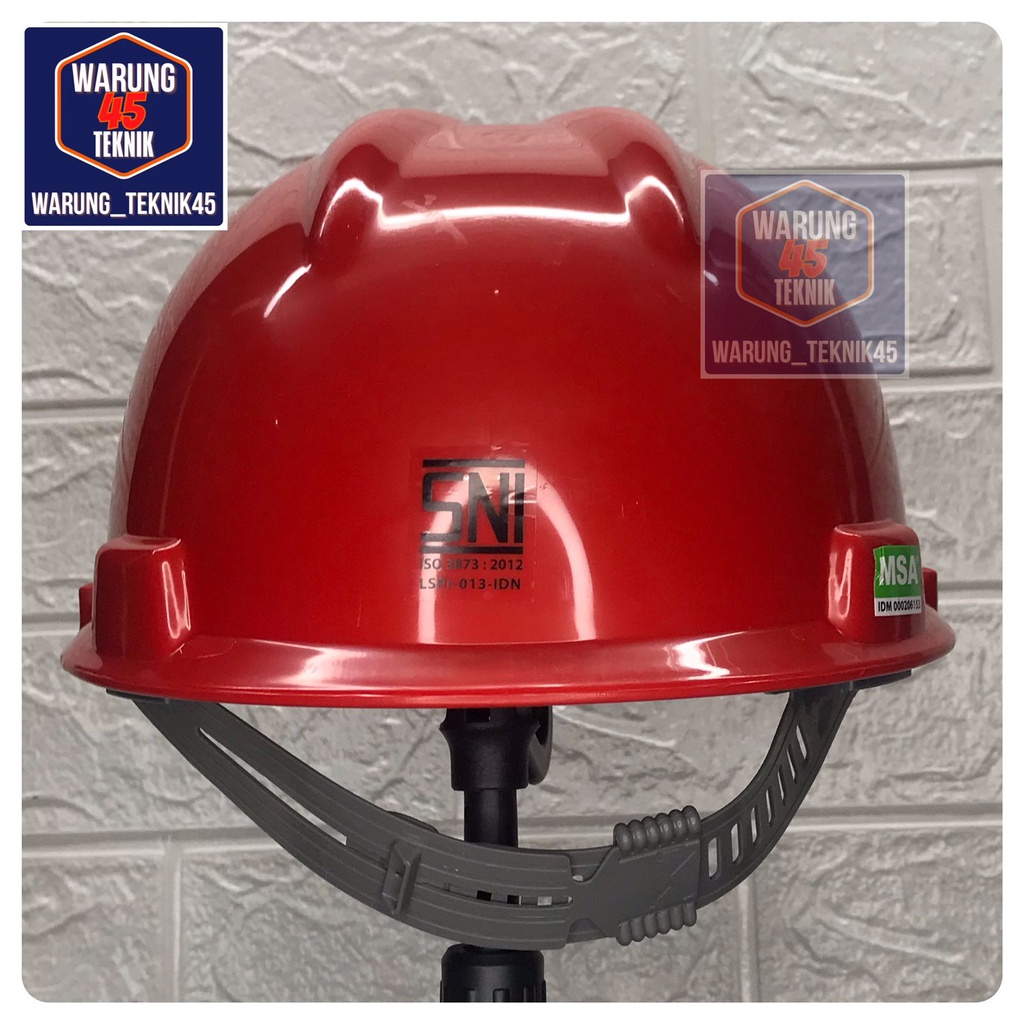 HELM PROYEK SAFETY V GUARD MERK MSA SNI LOKAL SUSPENSI STANDARD - MERAH