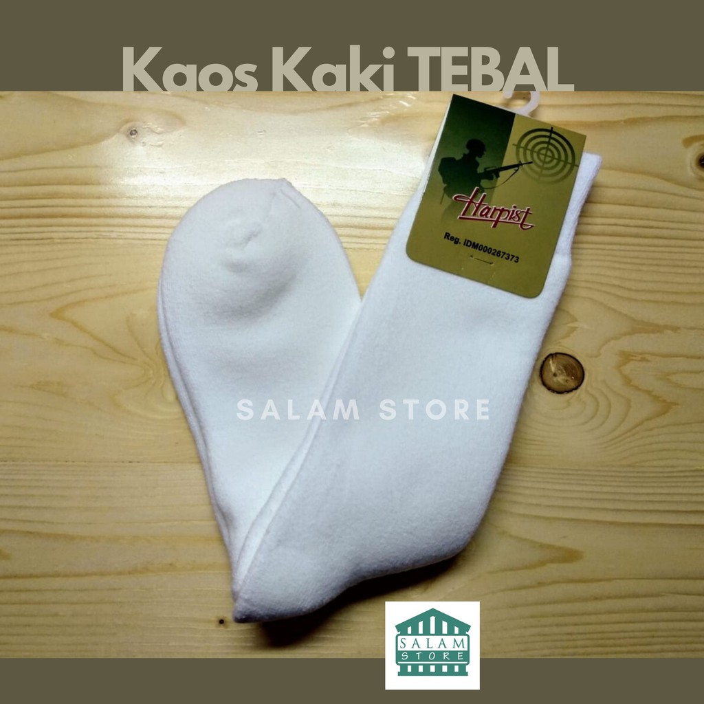 Kaos Kaki Tebal PDL Tentara Polisi Tactical Outdoor Pendakian ORIGINAL HARPIST Salam Store (COD bisa)-PUTIH POLOS
