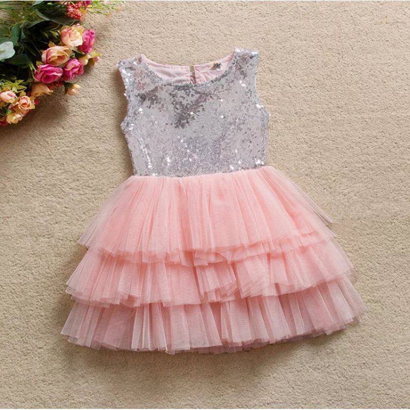 DRESS BANDO ANAK-ANAK PEREMPUAN GAUN TUTU ROK TILE ANAK PEREMPUAN GAUN PESTA ULANG TAHUN BAYI PEREMP