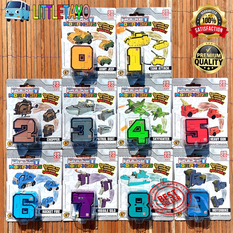 TRANSFORMERS POCKET MORPHERS NUMBER 0 1 2 3 4 5 6 7 8 9 ROBOT ANGKA POKET NUMBER ORINAL EMCO