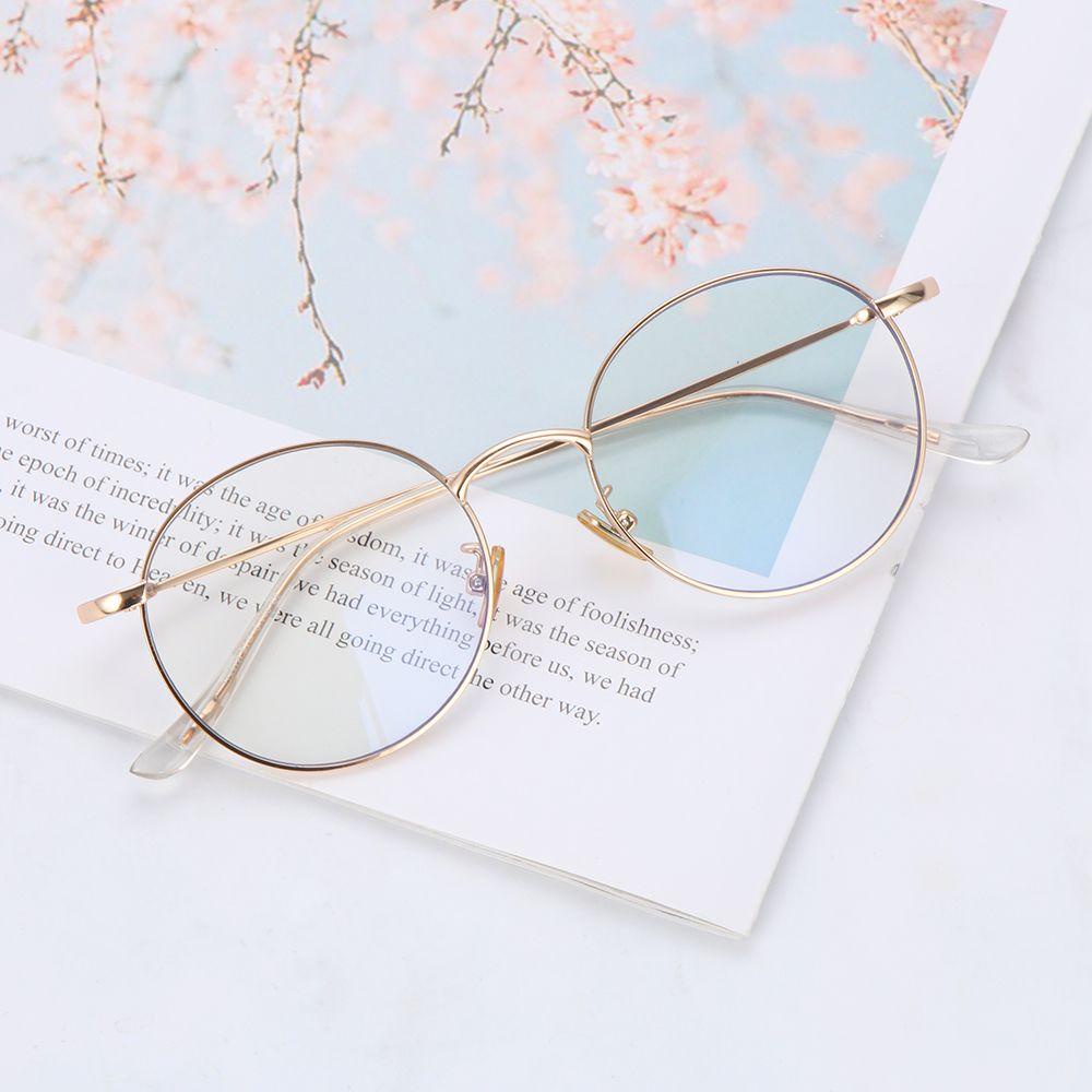 Lily Blue Light Blocking Glasses Metal Frame Bulat Uv400Kacamata Gaming Anti Blue Light