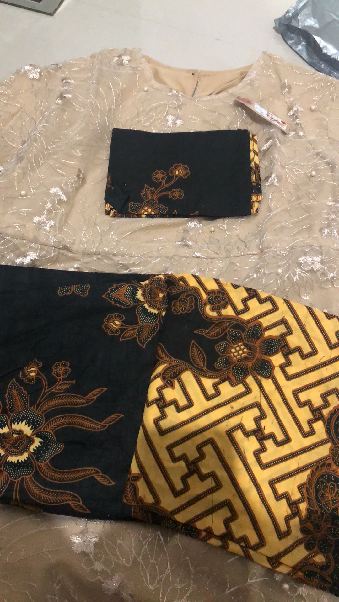 Ready 2 Warna Ada Anak! Shopashop Solo Batik Kebaya Couple Brukat Tille Azzurra Selendang