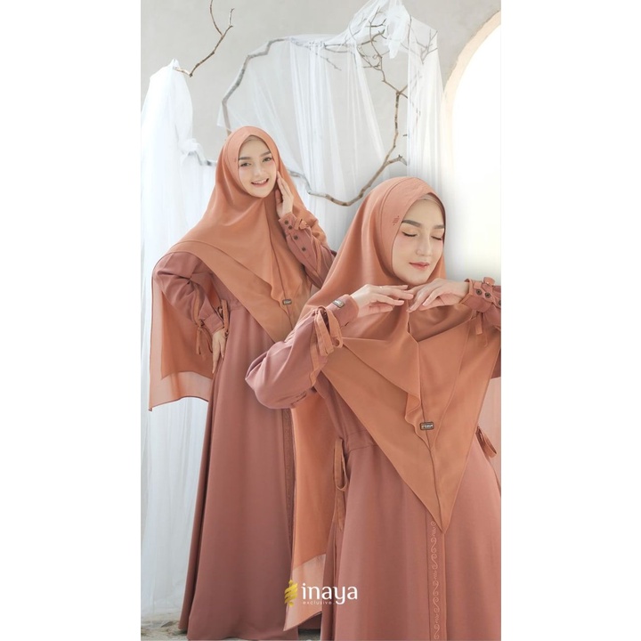 Gamis set Melly Syari Original INAYA Bordir Torino mix Cerruty