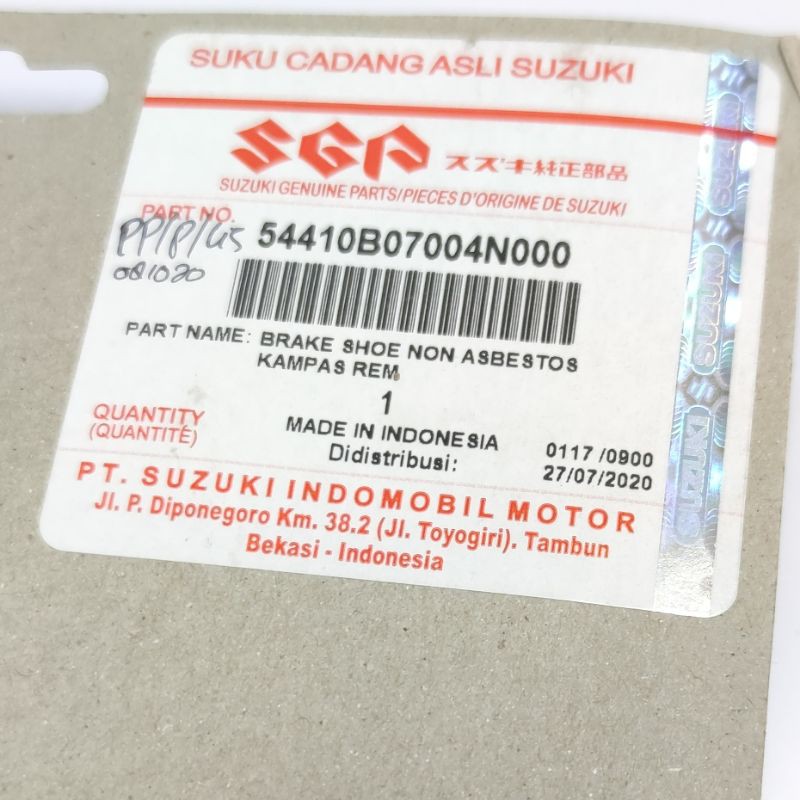 Kampas Rem Belakang Suzuki Thunder 125 SGP 54410-07004-000