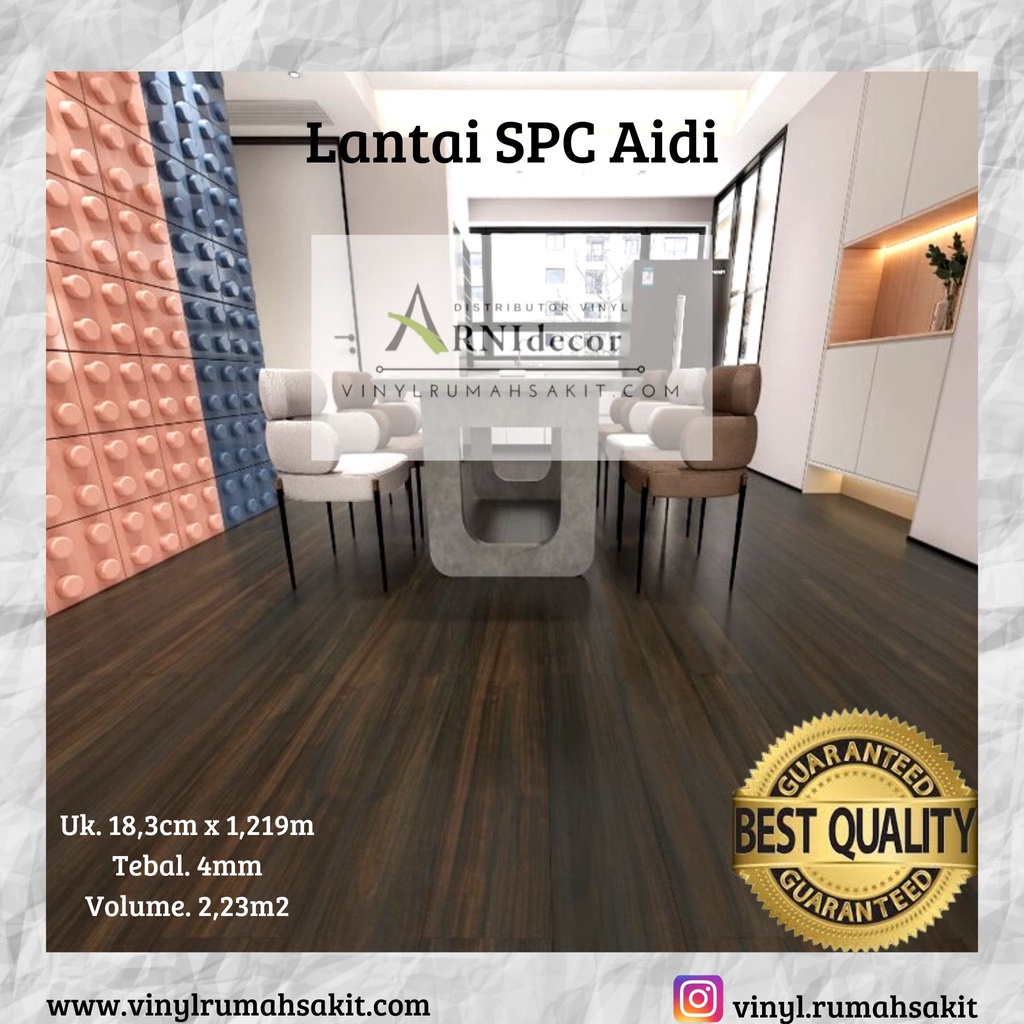 Lantai SPC Aidi Tebal 4mm - Berkualitas Tahan Air Murah