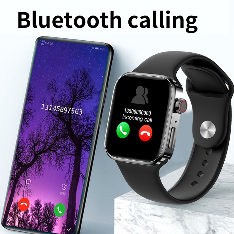 GARANSI✅Z56 Series 8 Ori iwatch NFC AOD Function Smart Watch 1.99 inches Square Screen Bluetooth Call IP67 Waterproof Long Standby Watches Heart Rate Monitor Fitness Tracker Android IOS