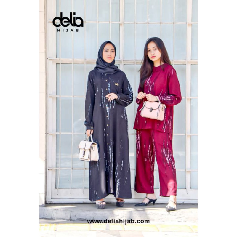 dress casual/dress tiedye/gamis casual/gamis delia hijab