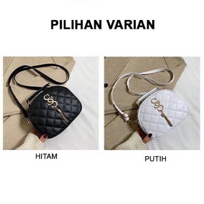 TGM - T09 TAS SELEMPANG WANITA PESTA KOREA SLING BAG MEWAH IMPORT KULIT PUTIH RANTAI ABG