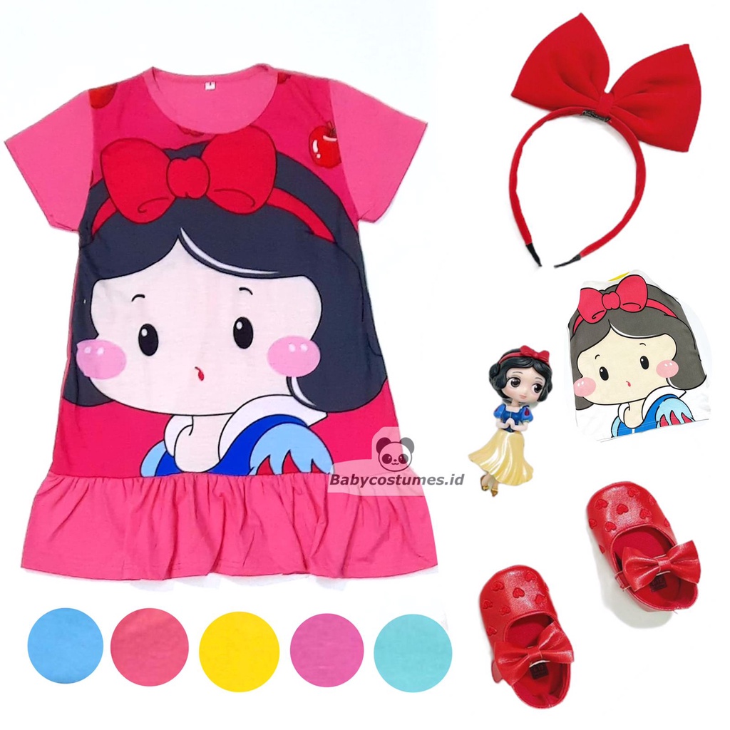 BEST MEGA SALE 12.12 COCO DRESS DASTER PRINTING DA DEDINA MOTIF SNOW WHITE KARTUN LUCU 2 3 4 5 6 7 8