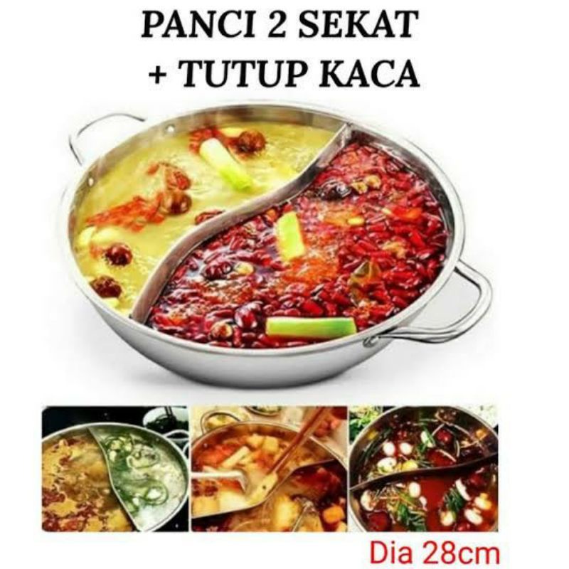 panci sabusabu panci hotpot panci sekat dua