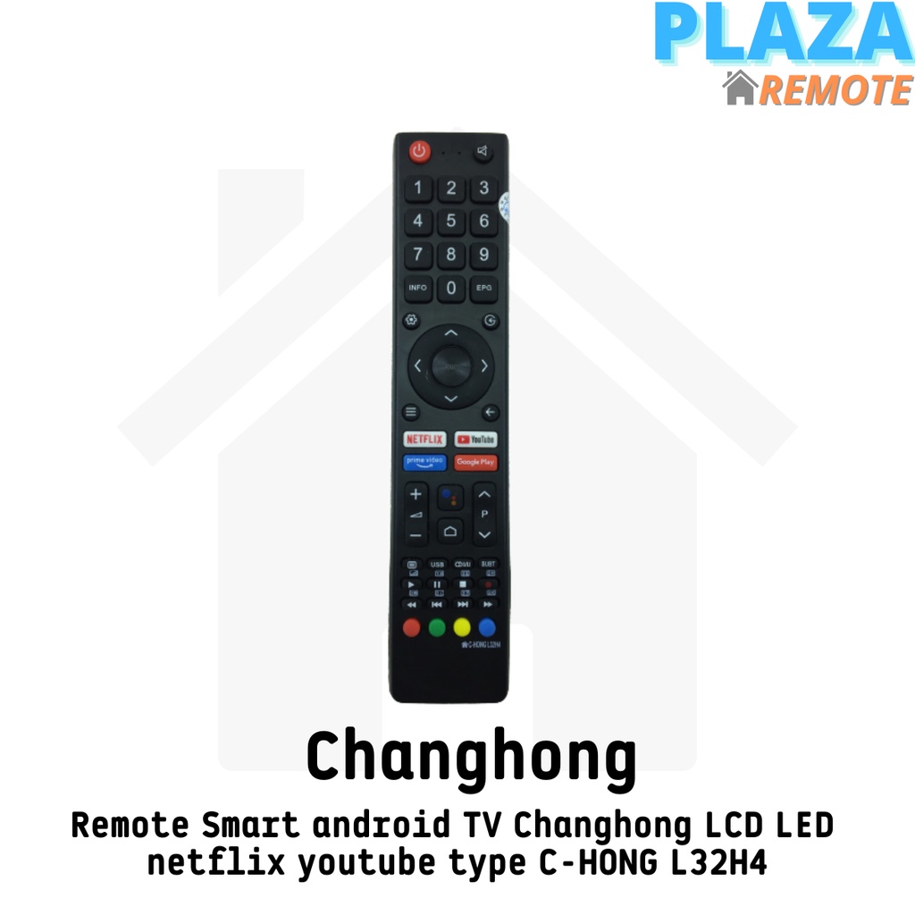 Remot / Remote Smart android TV Changhong LCD LED netflix youtube type C-HONG L32H4 / ecer dan grosir