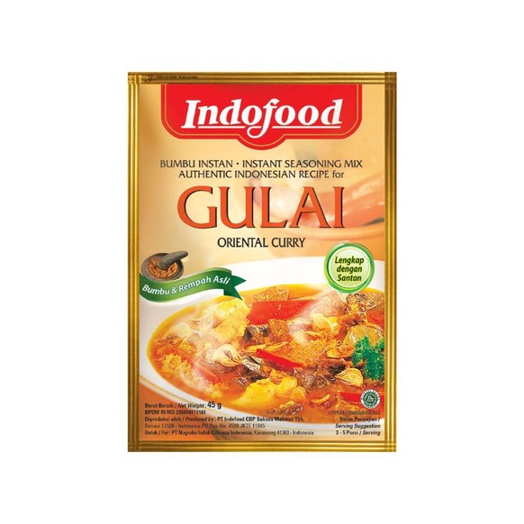 

Bumbu Instant Gulai Indofood 45 gram SAYUR GEDEBAGE PRAKTIS BANDUNG
