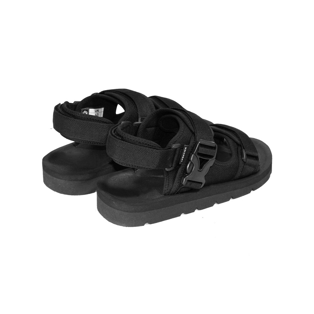 ALMOST FULL BLACK ORIGINAL x LVNATICA Sandal Casual Hitam Pria Sendal Gunung Kasual Jalan Santai Harian Main Hangout Lebaran Traveling Fashion Distro Remaja Dewasa Outdoor Adventure Premium Travelling Footwear Tali 2 3 Strap Keren Terbaru Kekinian Branded