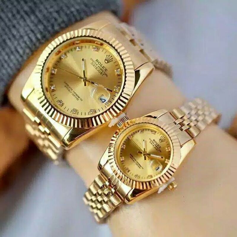 Grosiran Jam Tangan Couple Psa S17 - 305485 Analog Tali Rantai Tanggal Aktif Original Garansi 6 Bulan Free Box Exclusive &amp; Baterai Cadangan(Bisa COD)