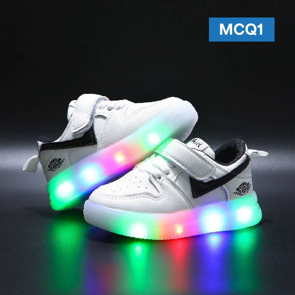 LAPAGO - Sepatu Sneaker Anak Laki Laki Perempuan LED Sport Usia 1 - 5 Tahun Type MCQ