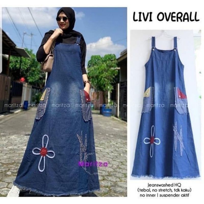 overall jeans murah/setelan wanita masa kini / overall jeans import/ baju kekinian / no iner