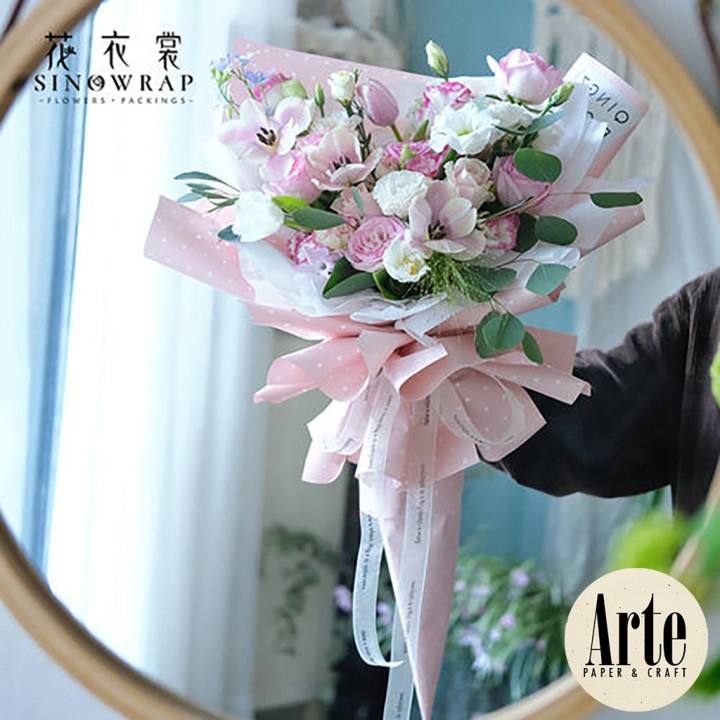 

iDk90 20 Lembar Polkadot Kecil Kertas Buket Korea Bunga Flower Wrapping Paper Kado Arte Grosir