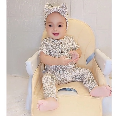 PROMO 6.6 plazababyku  MX MOLLY setelan bayi motif bunga yang lucu free headband PART2