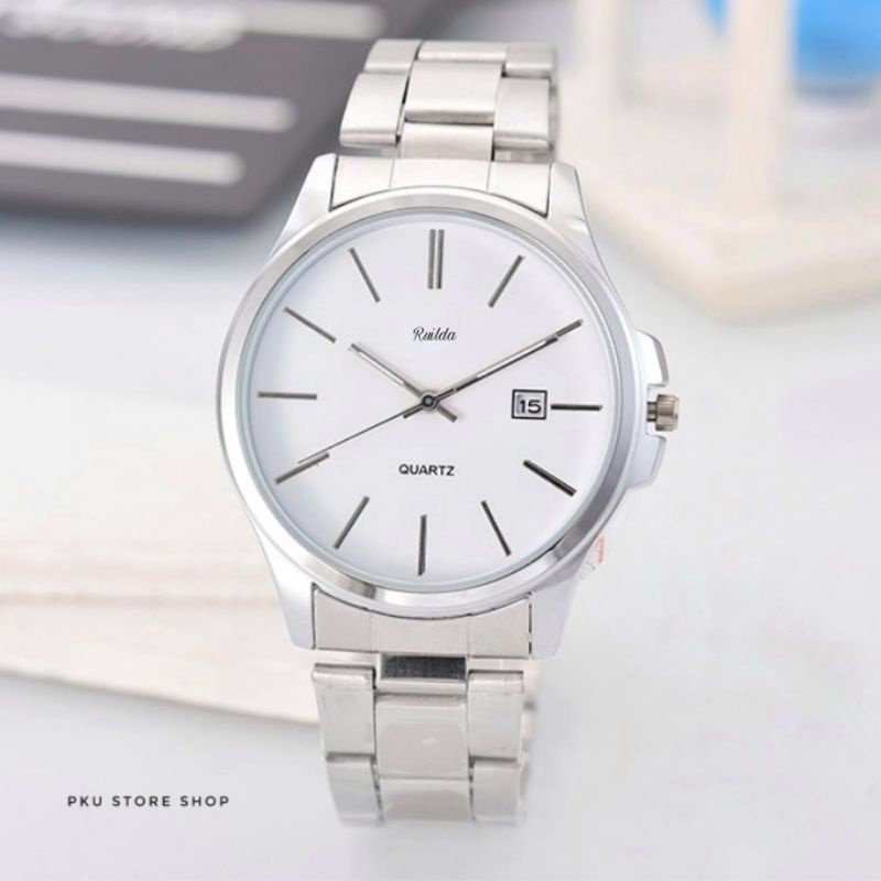 Jam tangan pria rd_3688 Water resistant fashion pria Free box dan batrai  JAM TANGAN pria rantai stainlis stel